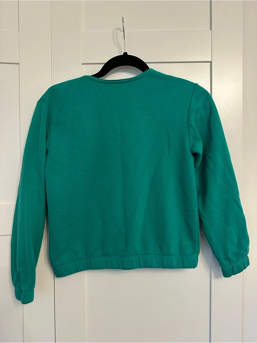 Catimini Teal Crewneck Cardigan with Rainbow Patch